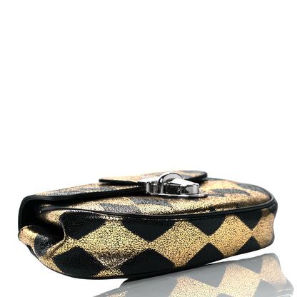 Gucci Metallic Cracked Calfskin Belt Bag Gold Black 4 of 11