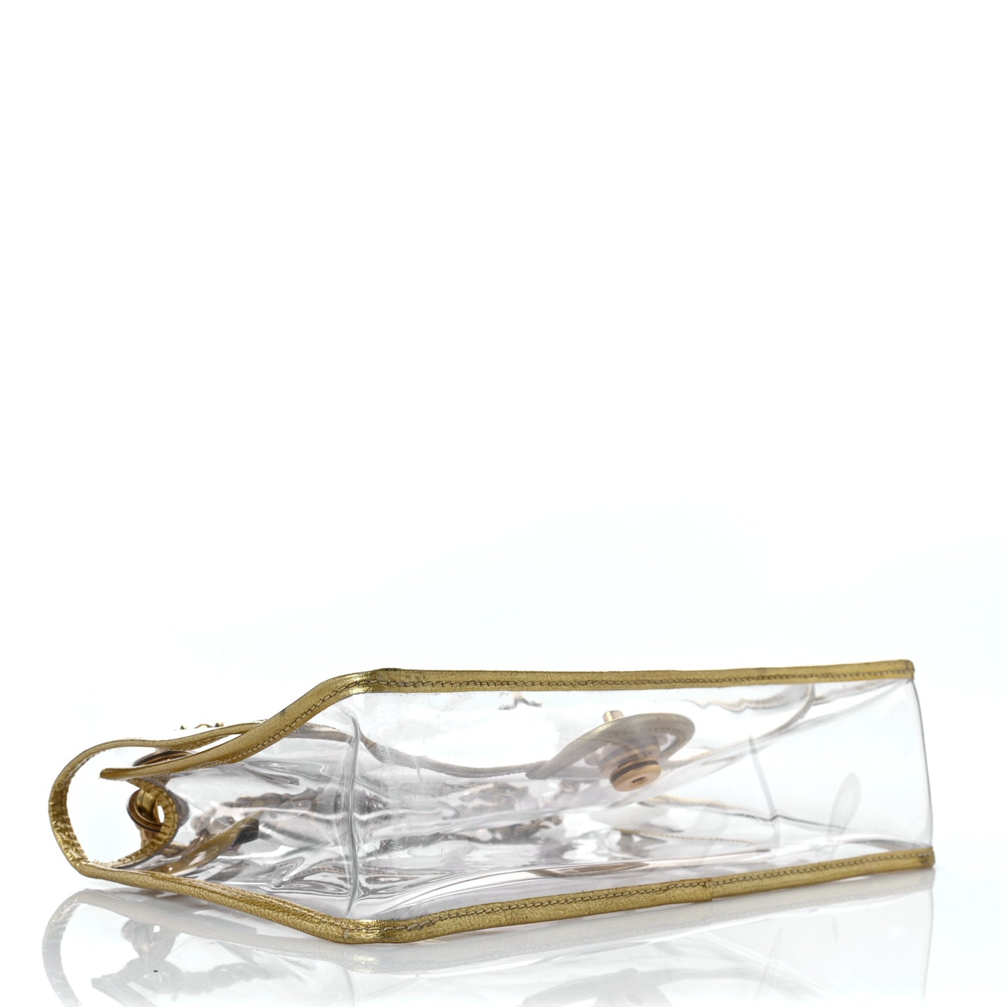 Metallic Lambskin PVC Medium Naked Flap Gold