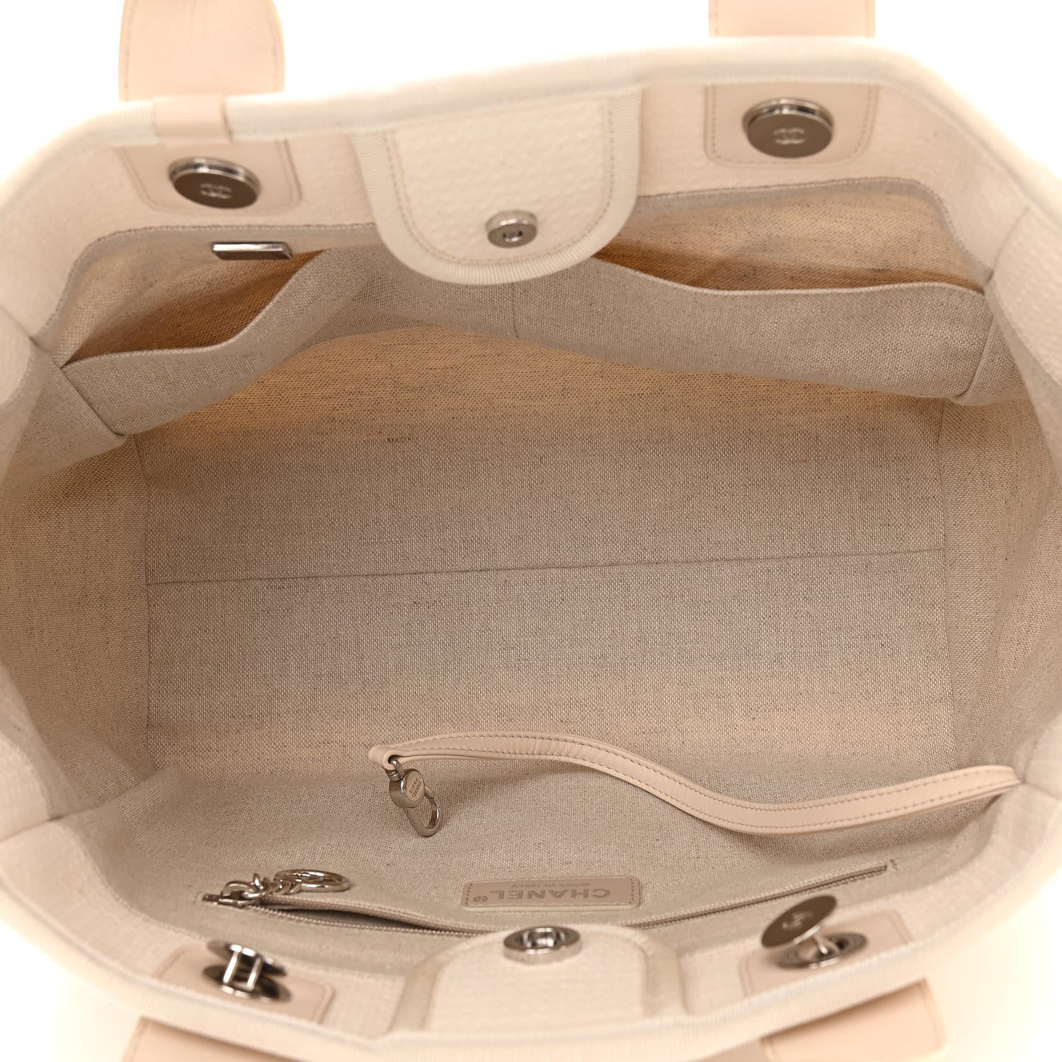 Chanel Mixed Fibers Small Deauville Tote White 6 of 15