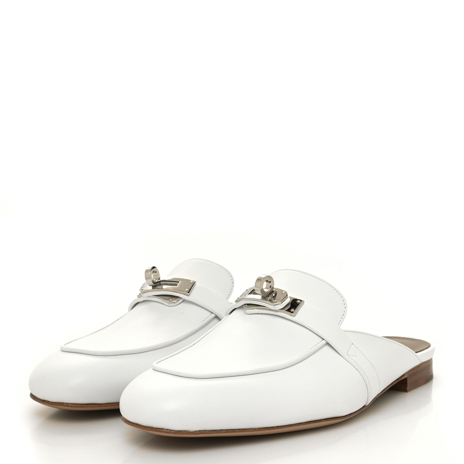 Hermes Calfskin Oz Mules 38.5 White 3 of 9