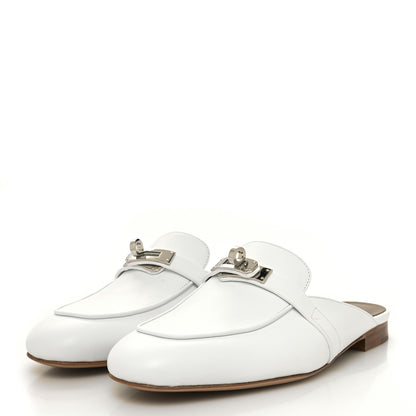 Hermes Calfskin Oz Mules 38.5 White 3 of 9