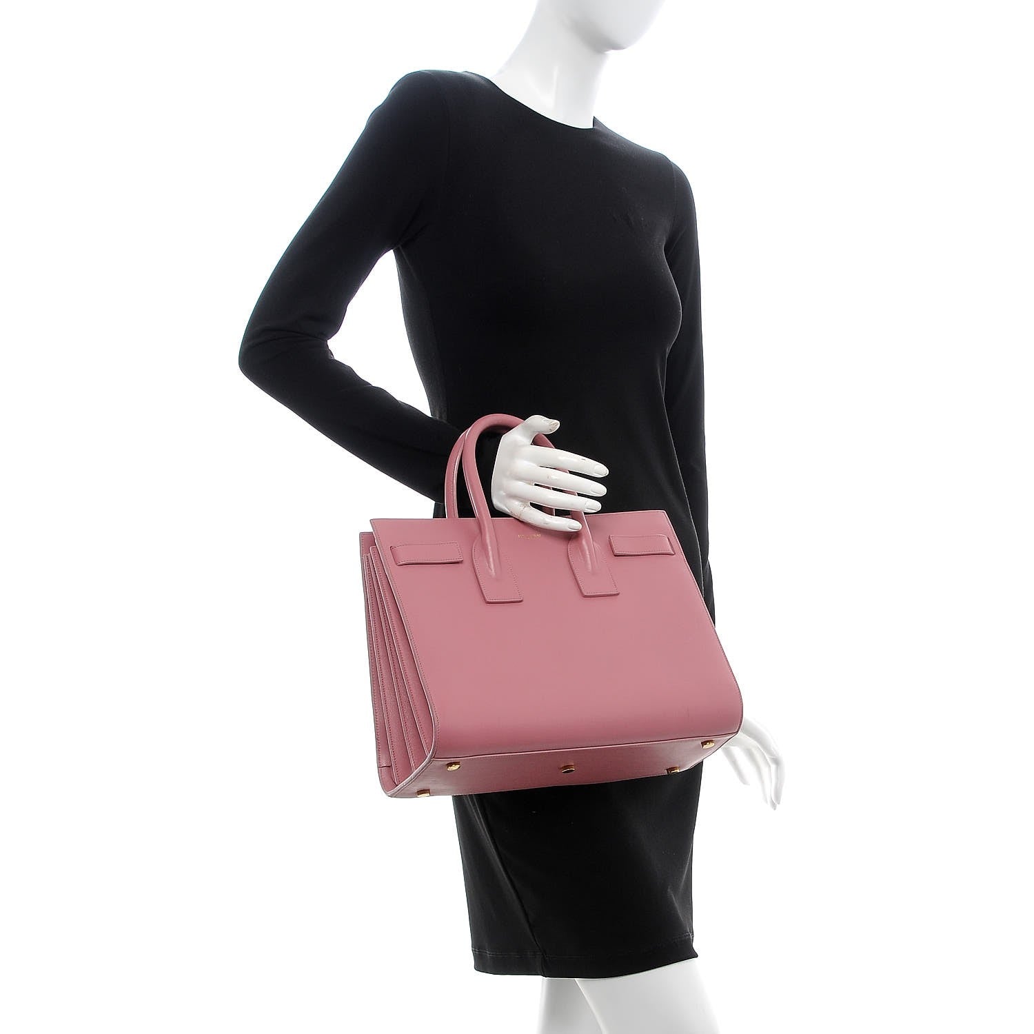 Saint Laurent Calfskin Small Sac De Jour Dark Rose 2 of 15