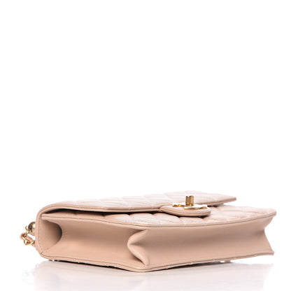 Chanel Lambskin Quilted Small Chic Pearls Flap Beige 4 of 12