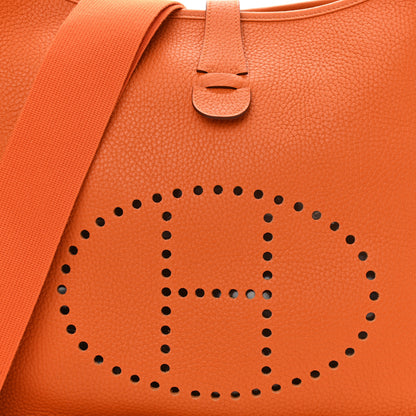 Hermes Taurillon Clemence Evelyne III GM Orange 9 of 11