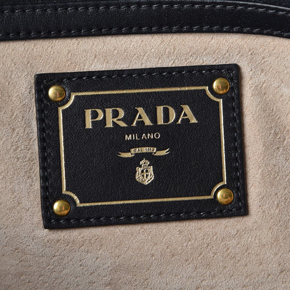 Prada Soft Calf Shopping Tote Black 7 of 10
