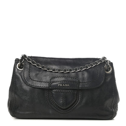 Prada Vitello Shoulder Chain Bag Black 1 of 16
