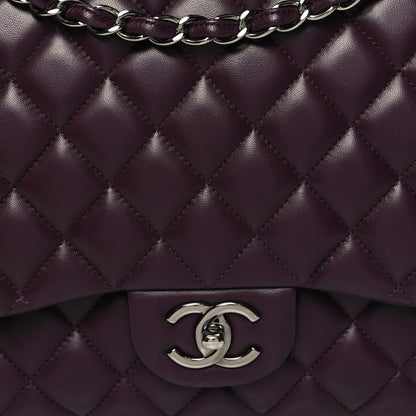 Chanel Lambskin Quilted Maxi Double Flap Plum 8 of 13