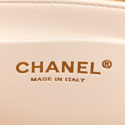 Chanel Raffia Lambskin Small Flap Bag Beige White 6 of 10