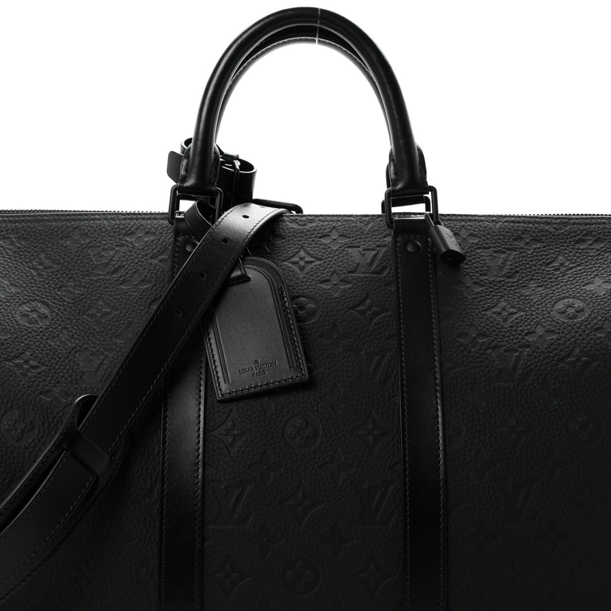 Louis Vuitton Taurillon Monogram Keepall Bandouliere 50 Black 6 of 9