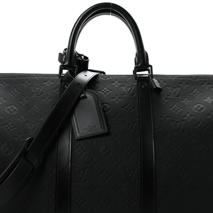 Louis Vuitton Taurillon Monogram Keepall Bandouliere 50 Black 6 of 9
