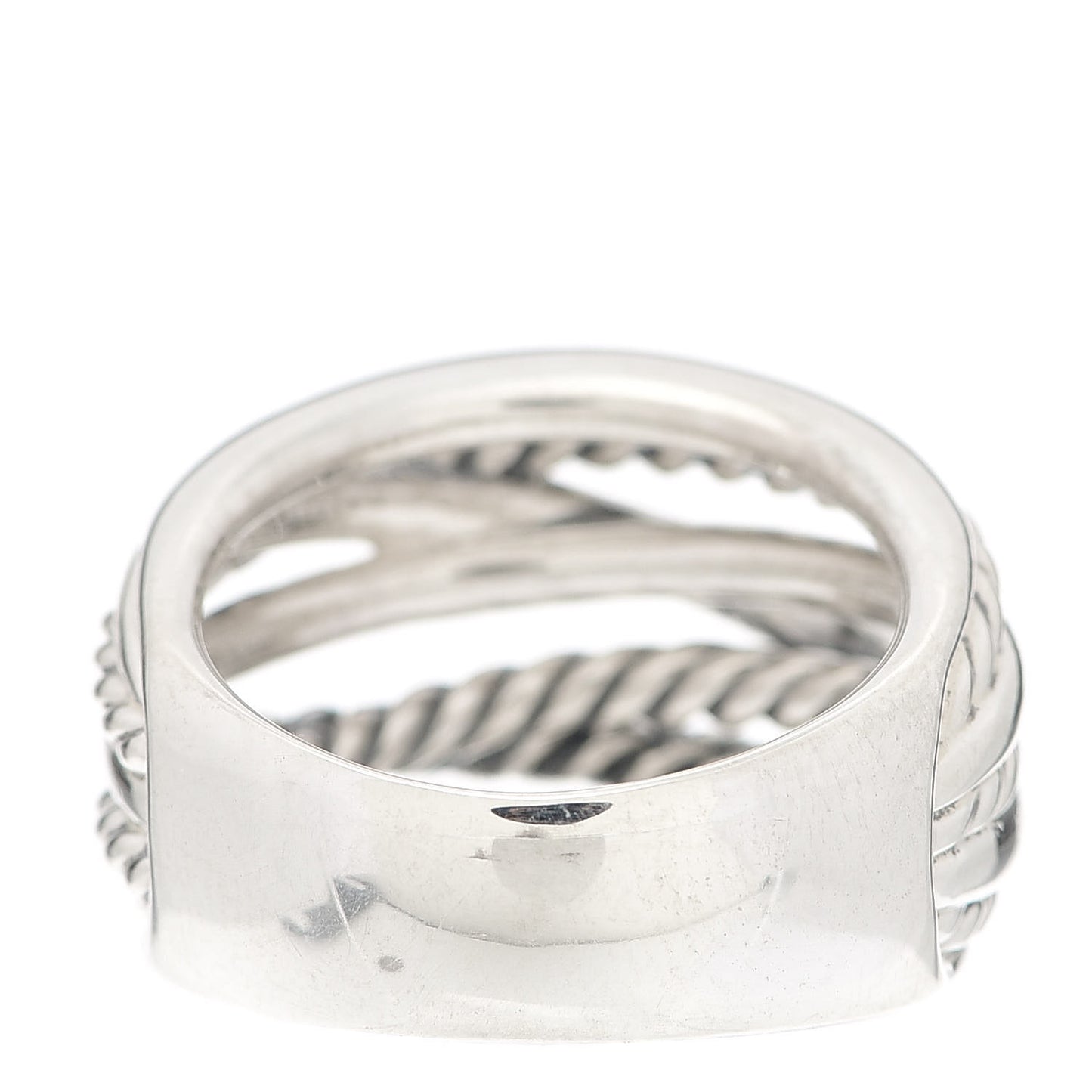 Sterling Silver 18mm Wide Crossover Cable Ring 60 9