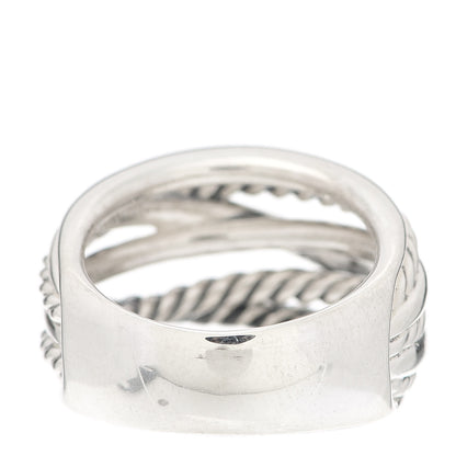 David Yurman Sterling Silver 18mm Wide Crossover Cable Ring 60 9 3 of 4