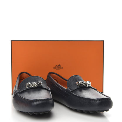 Hermes Epsom Womens Irving Loafer 37 Marine 10 of 10