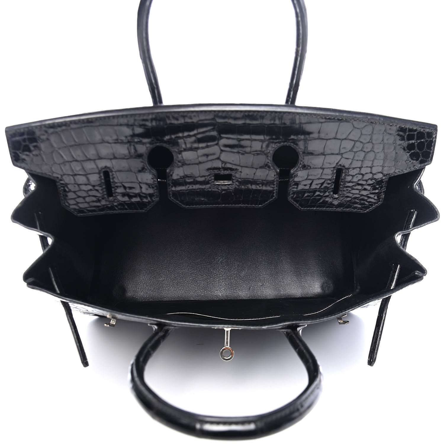 Hermes Shiny Porosus Crocodile Birkin 35 Black 7 of 32