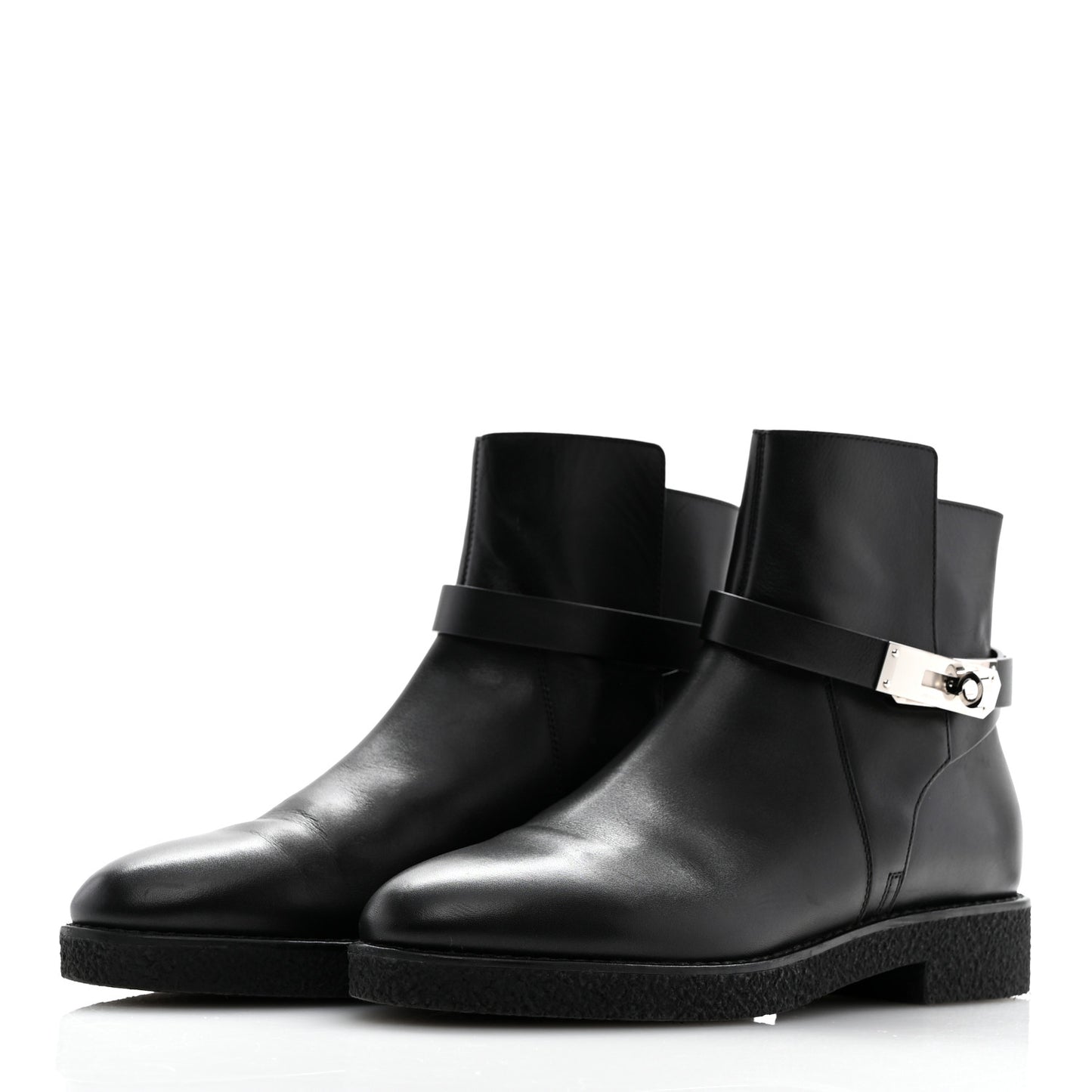 Heritage Calfskin Follow Ankle Boots 38 Black