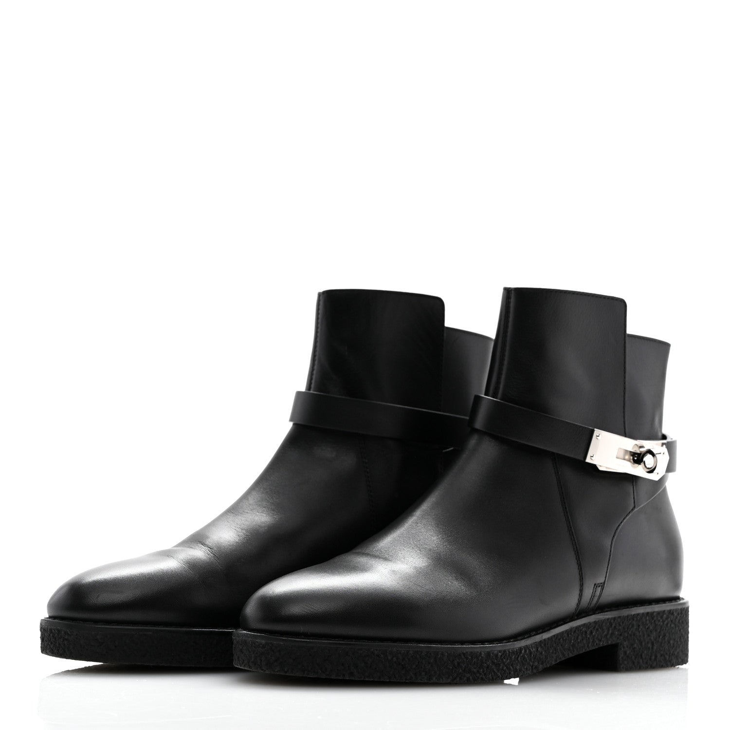Hermes Heritage Calfskin Follow Ankle Boots 38 Black 4 of 12