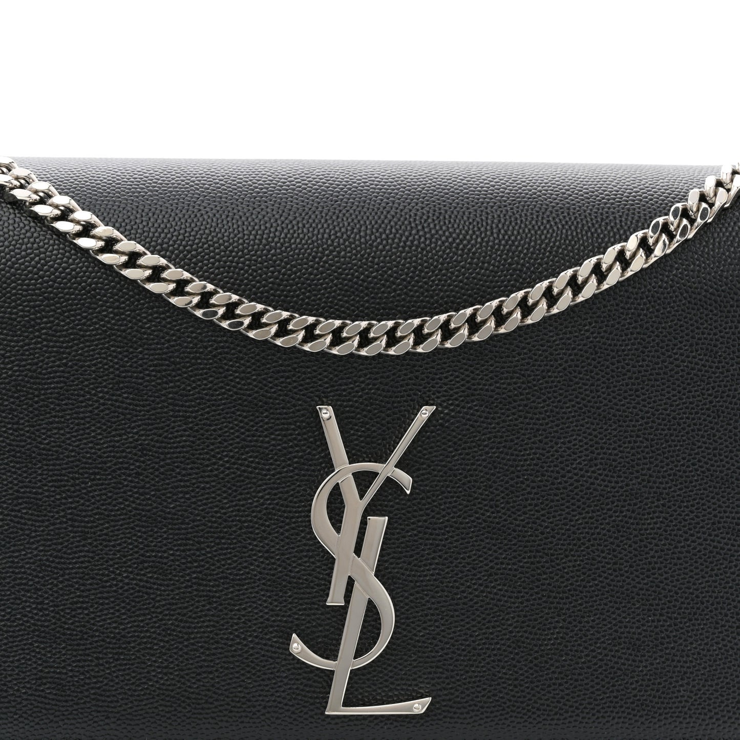 Grain De Poudre Medium Classic Monogram Kate Satchel Black
