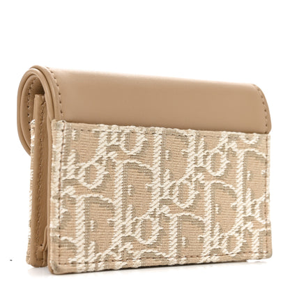 Christian Dior Smooth Calfskin Oblique Saddle Bloom Card Holder Beige 3 of 7