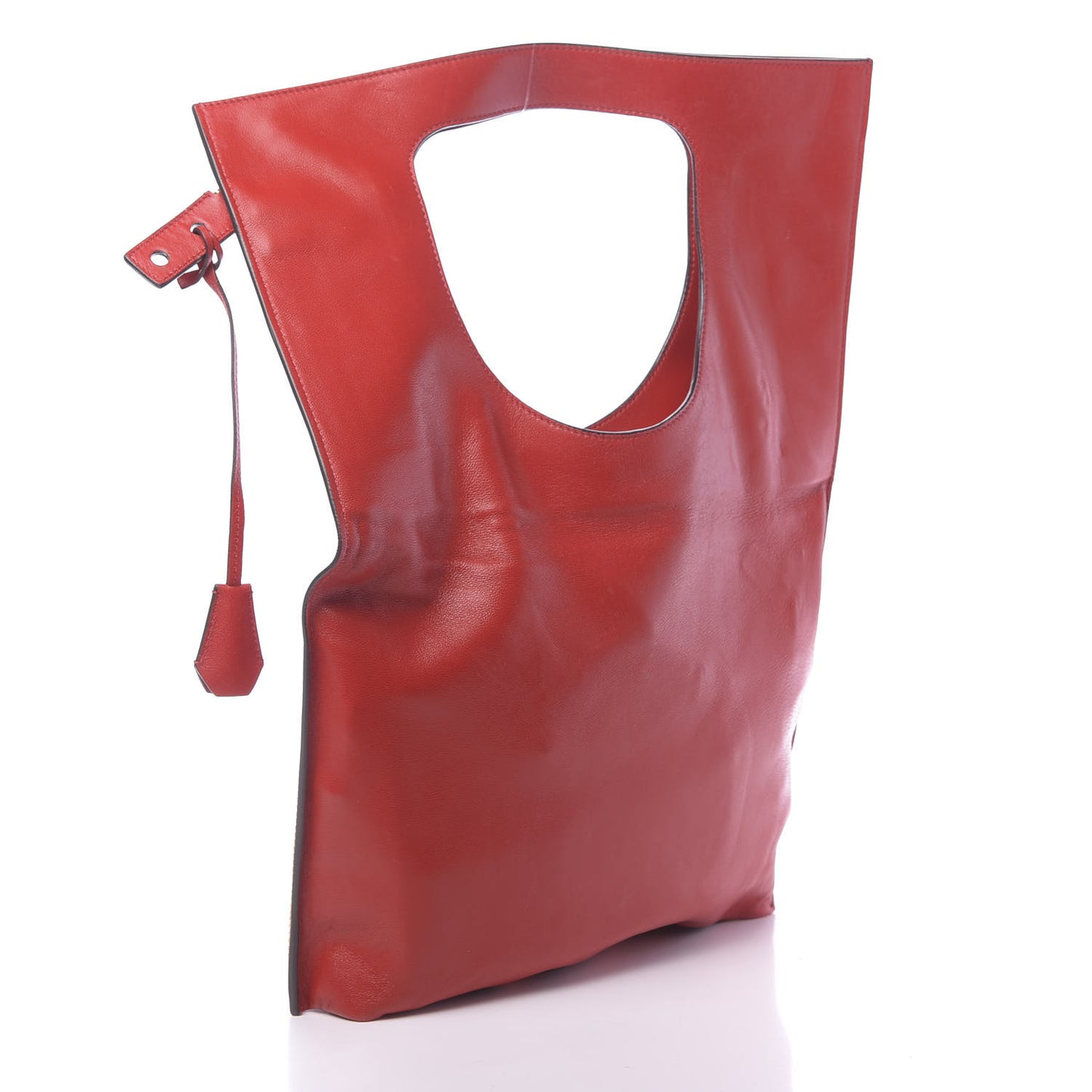Ramskin Large Alix Padlock Zip Shoulder Bag Flame Red