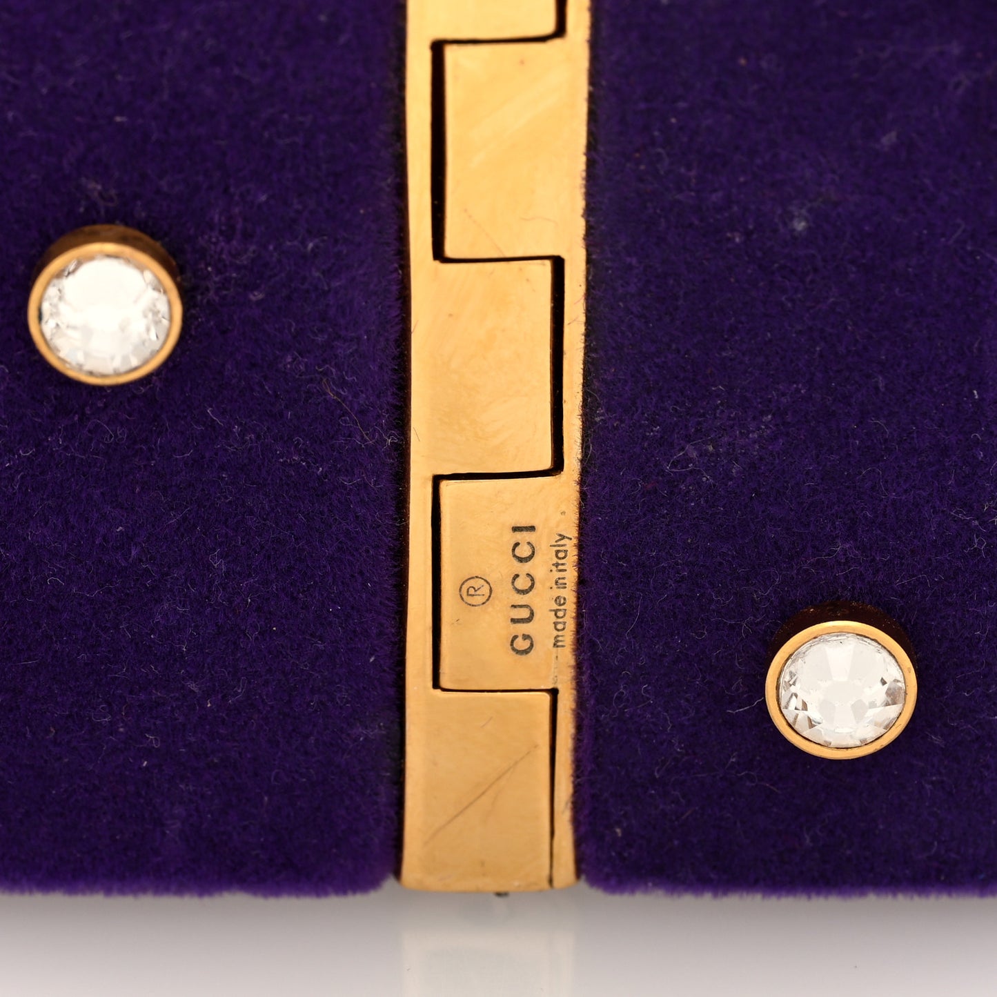 Felt Crystal Cuff Bracelet Purple