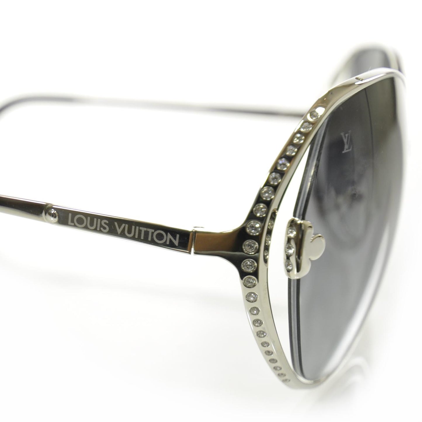 Rhinestone Oversized Magnolia Sunglasses Black Glitter