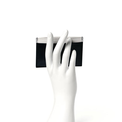 Prada Spazzolato City Calfskin Card Case Black White 6 of 7