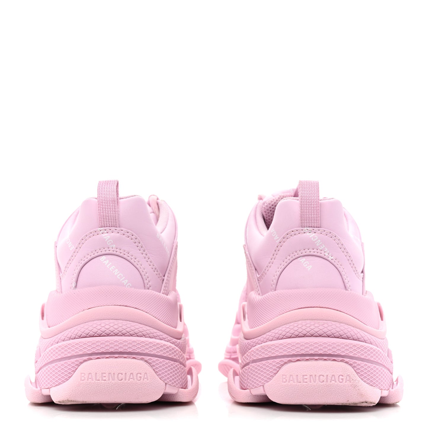 Technical Fabric Mesh Allover Logo Womens Triple S Sneakers 38 Pink White