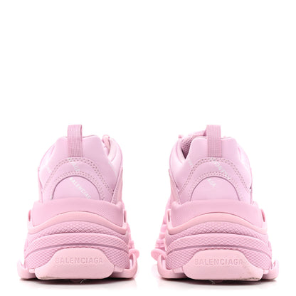 Balenciaga Technical Fabric Mesh Allover Logo Womens Triple S Sneakers 38 Pink White 4 of 9