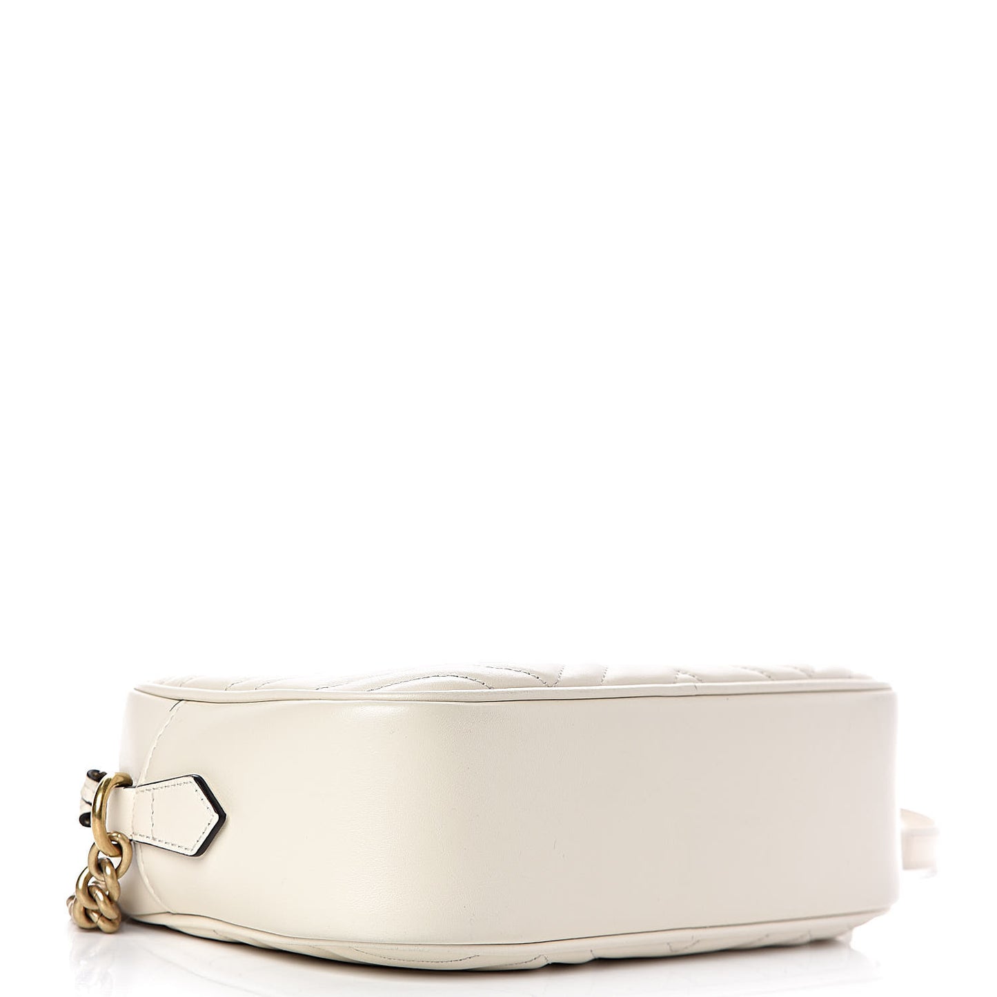 Calfskin Matelasse Small GG Marmont Chain Shoulder Bag White