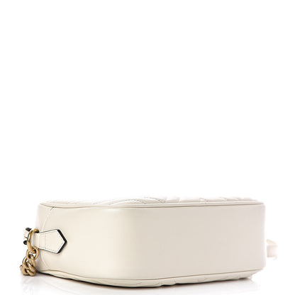 Gucci Calfskin Matelasse Small GG Marmont Chain Shoulder Bag White 4 of 13