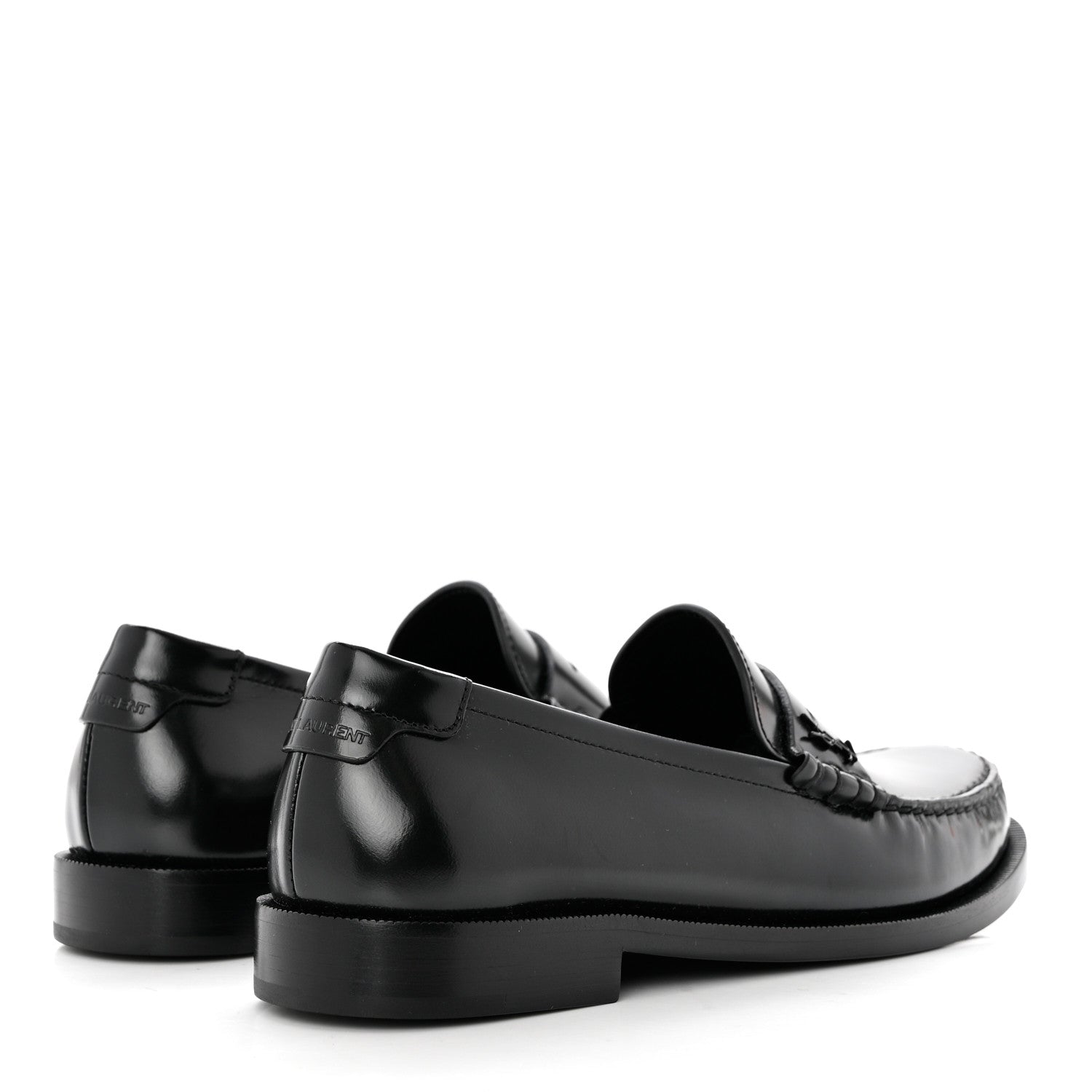 Saint Laurent Calfskin Penny Loafers 37.5 Black 4 of 9