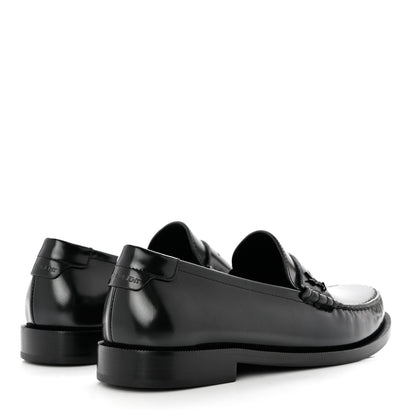 Saint Laurent Calfskin Penny Loafers 37.5 Black 4 of 9