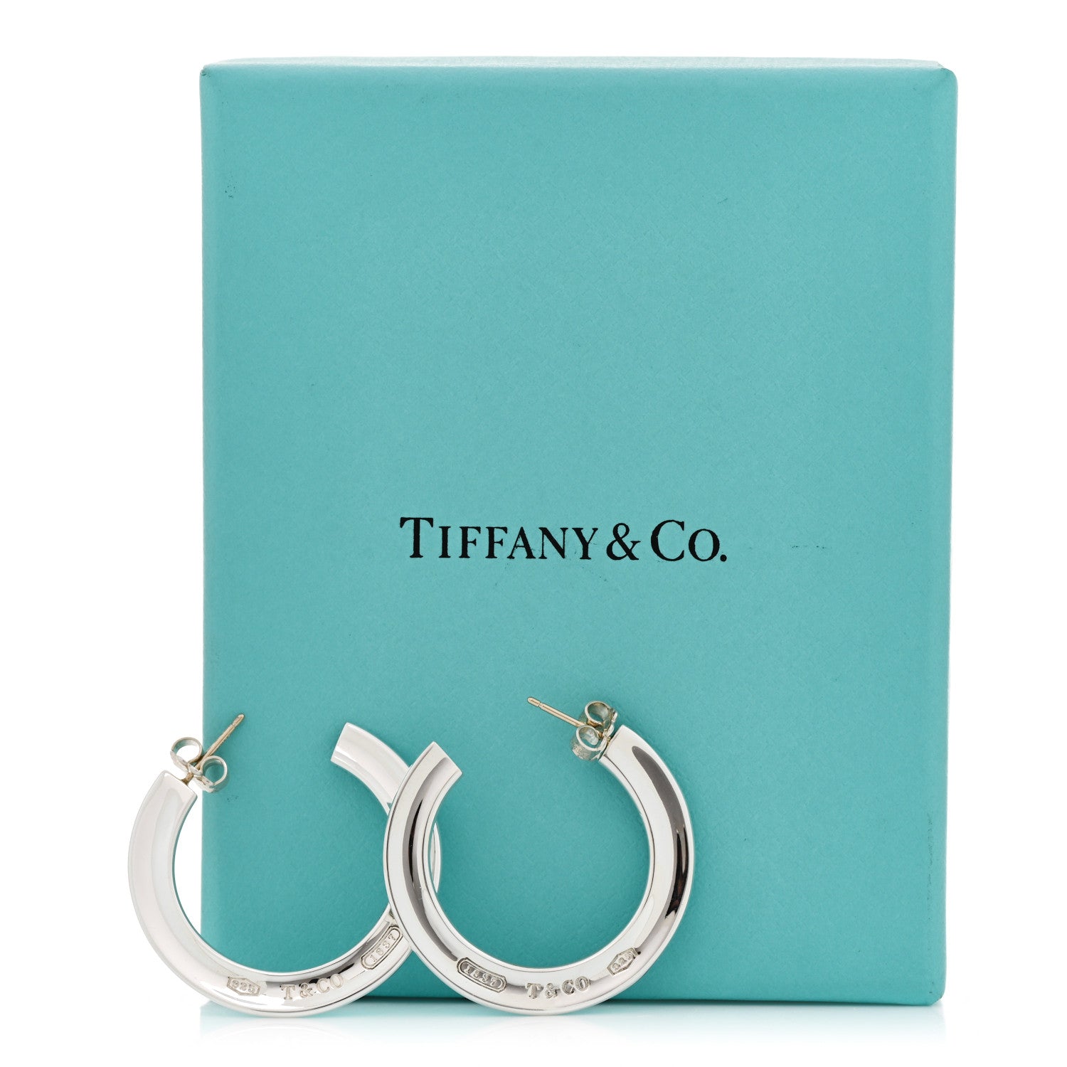 Tiffany Sterling Silver Large 1837 Flat Hoop Earrings 5 of 5