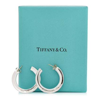 Tiffany Sterling Silver Large 1837 Flat Hoop Earrings 5 of 5