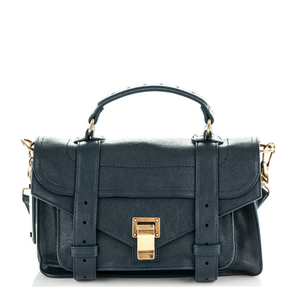 Proenza Schouler Lambskin Tiny PS1 Satchel Midnight 1 of 6