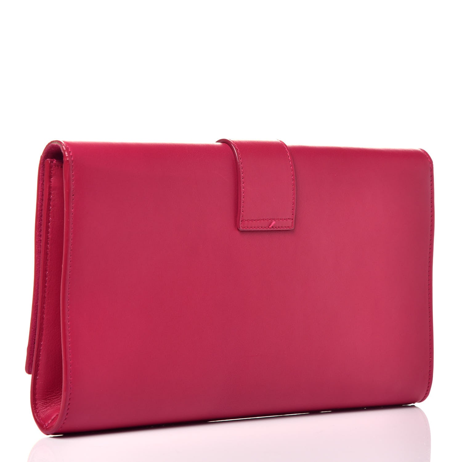 Saint Laurent Calfskin Classic Y Ligne Clutch Fuchsia 3 of 7