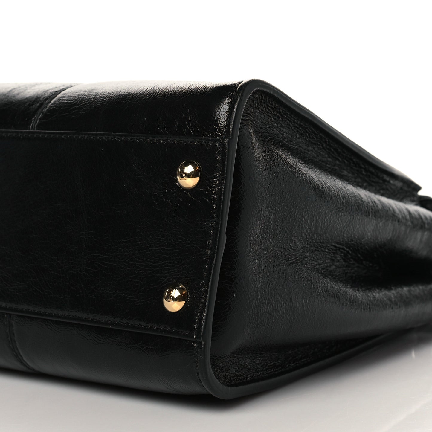 Agnello Old Shine Medium Peekaboo Iconic Satchel Black