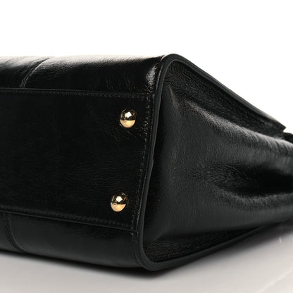 Fendi Agnello Old Shine Medium Peekaboo Iconic Satchel Black 10 of 10