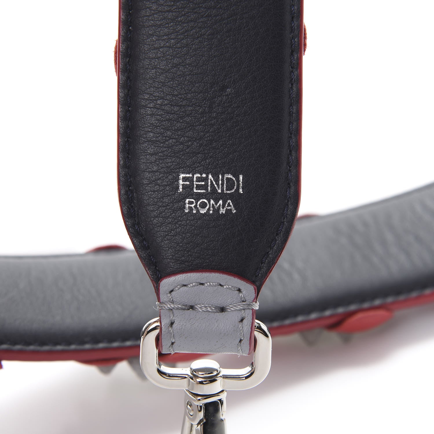 Fendi Calfskin Flowerland Studded Strap You Ardesia Blue Notte 3 of 5