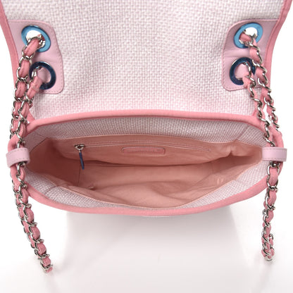 Chanel Woven Straw Raffia Small Deauville Messenger Light Pink 5 of 7