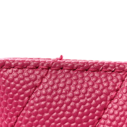 Saint Laurent Grain De Poudre Matelasse Chevron Monogram Credit Card Case Fresh Fuxia 8 of 9