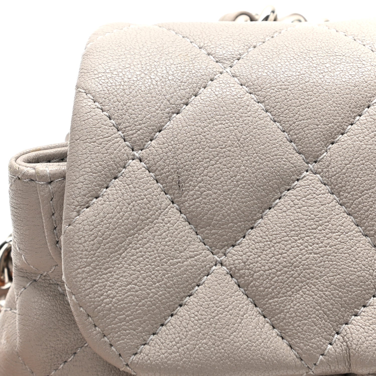 Chanel Washed Lambskin Quilted Mini Chain Around Flap Taupe 10 of 10