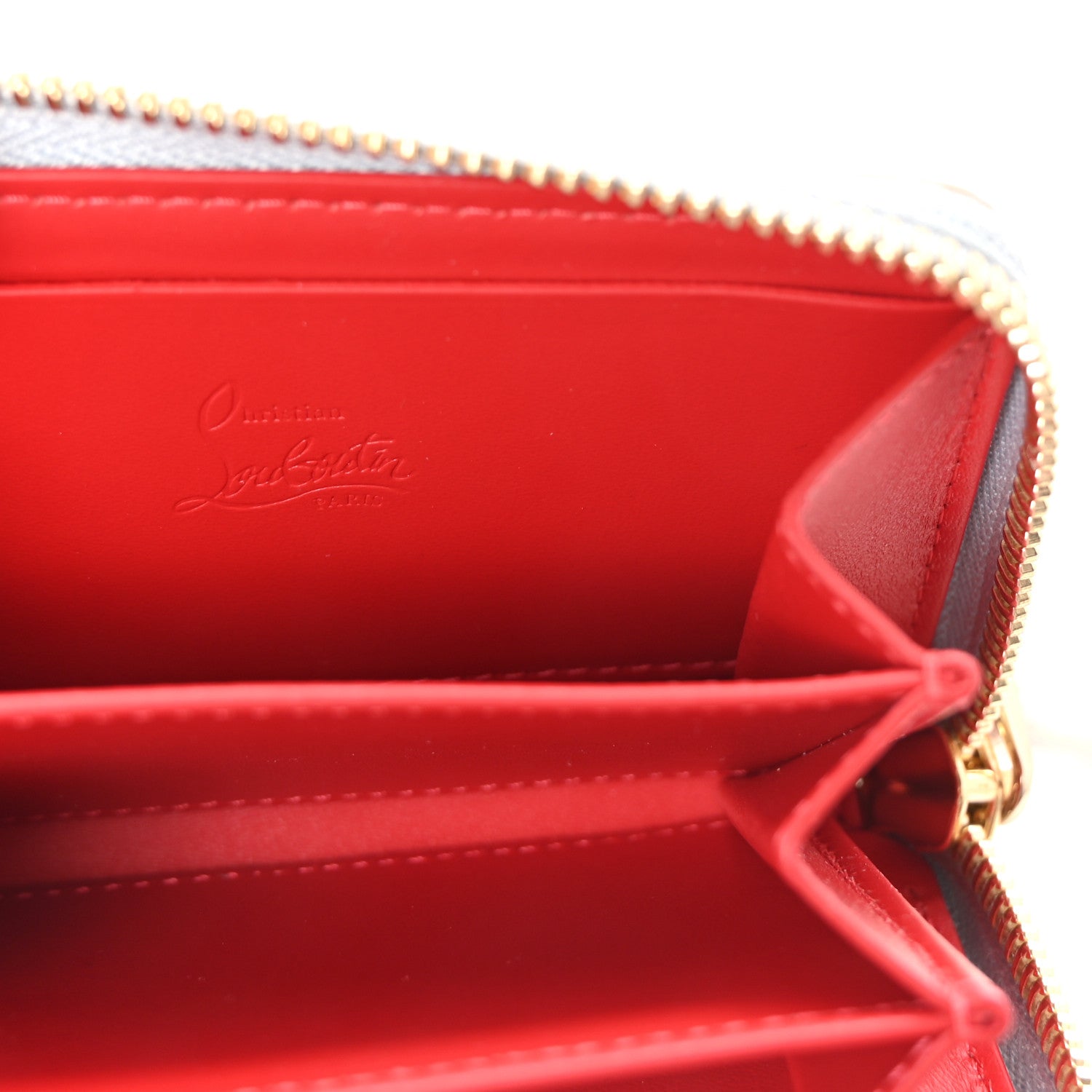 Christian Louboutin Mirror Degrade Spikes Loubinthesky Panettone Coin Purse Leche Gold 6 of 7