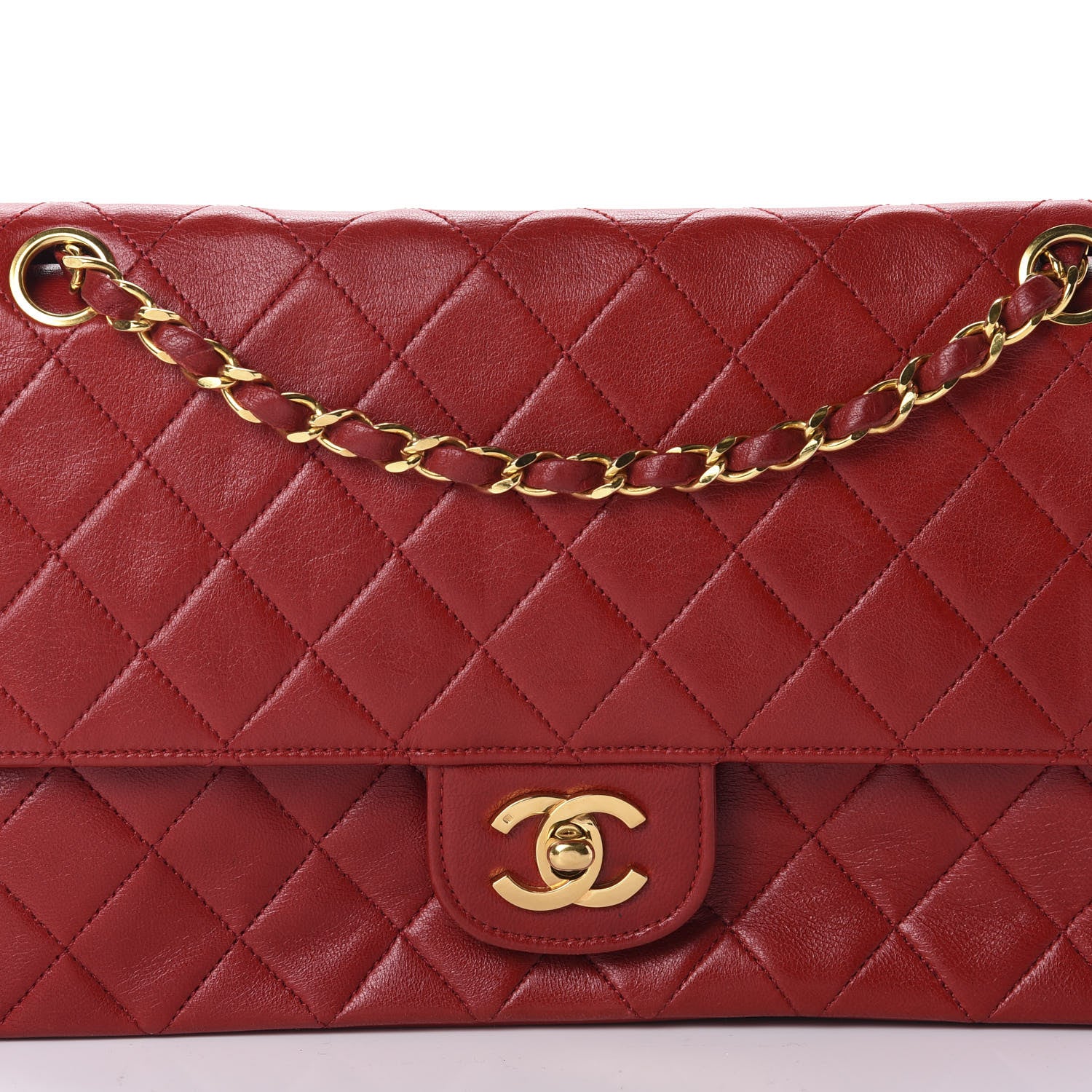 Chanel Lambskin Quilted Medium Double Flap Red 11 of 11
