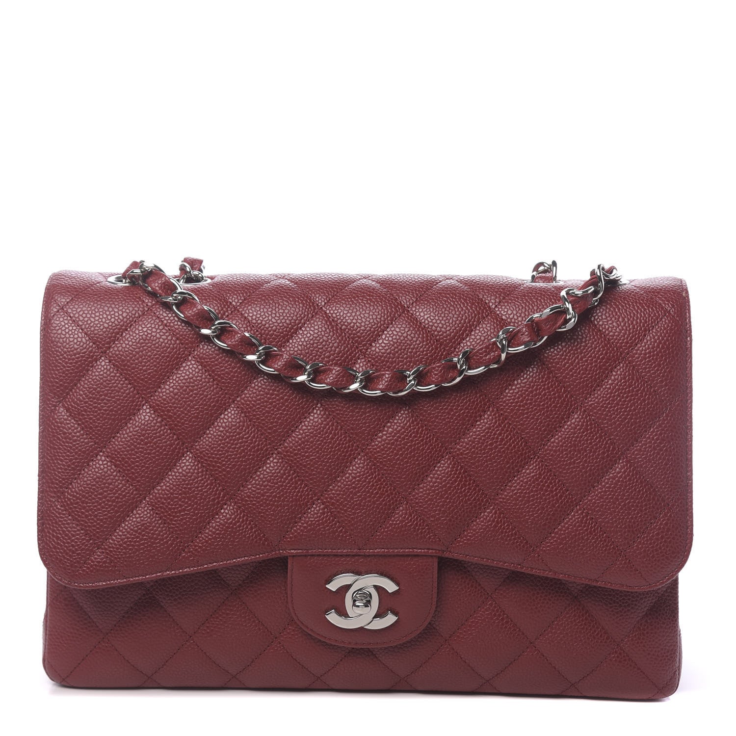 Chanel Caviar Quilted Jumbo Single Flap Red 1 of 12