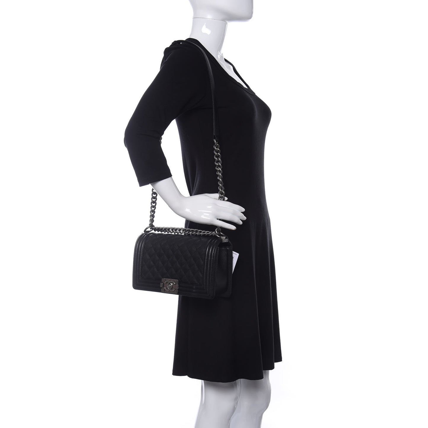 Caviar Quilted Medium Boy Flap Black