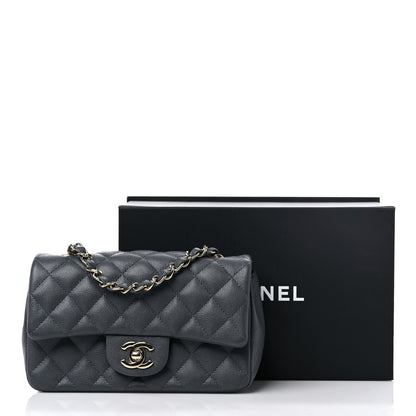 Chanel Caviar Quilted Mini Rectangular Flap Dark Grey 11 of 11