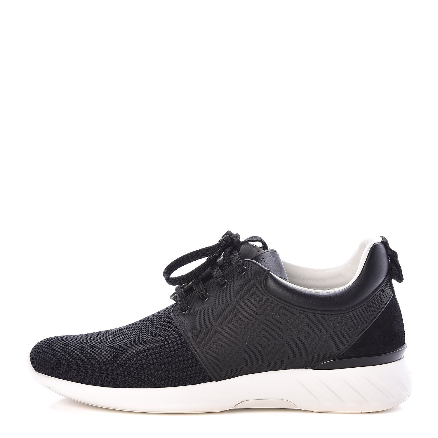 Louis Vuitton Rubber Mesh Suede Damier Fastlane Low Sneakers 6.5 Black 1 of 7