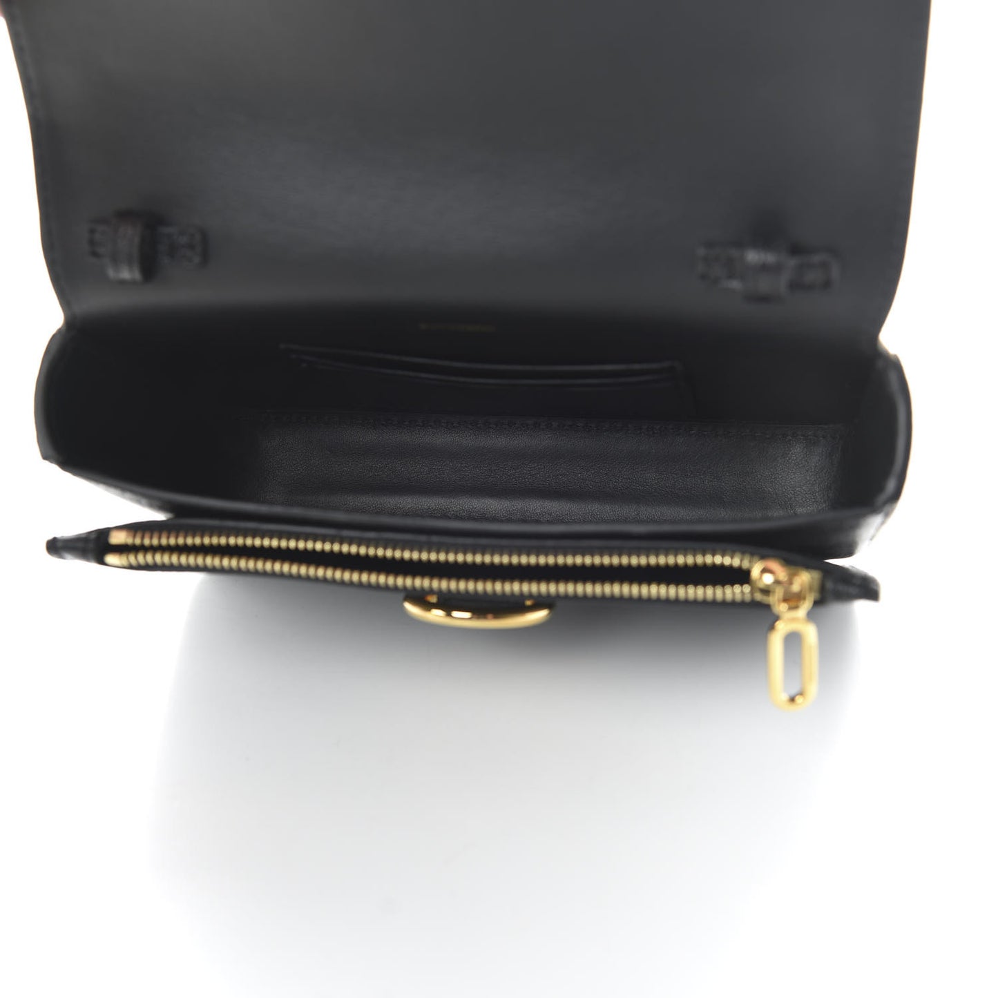 Goatskin Cotton Canvas Vintage Check D-Ring Mini Bag Black Antique Yellow