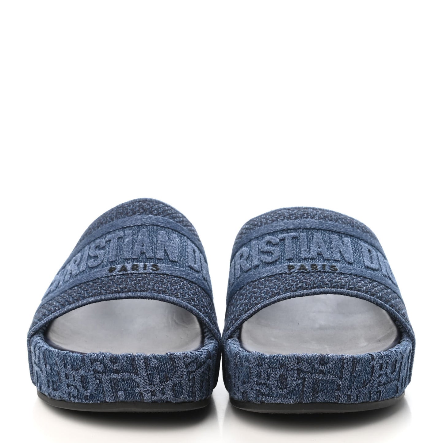 Denim Oblique Slide Sandals 40 Denim